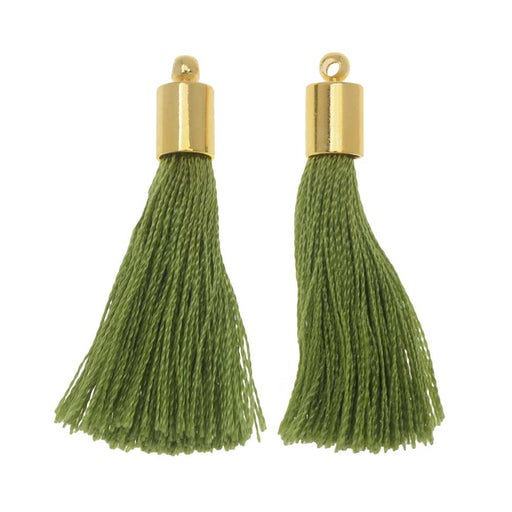 Olive Green Tassel Pendant, Silk Thread Tassel, Tassel Charm, Ornate C –  LylaSupplies